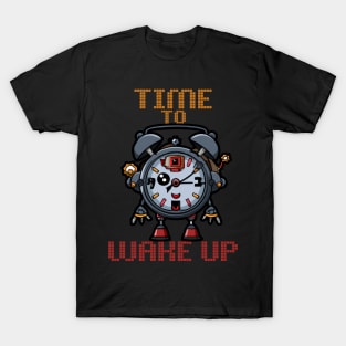 Time To Wake Up, Funny Surreal Steampunk Alarm Clock Robot T-Shirt